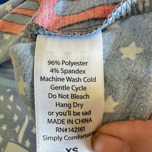 LuLaRoe Randy Baseball Tee Patriotic Popsicle Print Blue XS NWT Lightweight - Picture 7 of 11